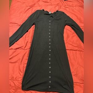 Soft long sleeve black dress